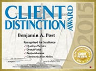 Client Distinction Award | Benjamin A. Post | 2015