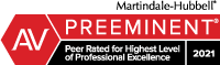 Martindale-Hubbell | AV | Preeminent | Peer Rated For Highest Level Of Professional Excellence | 2021